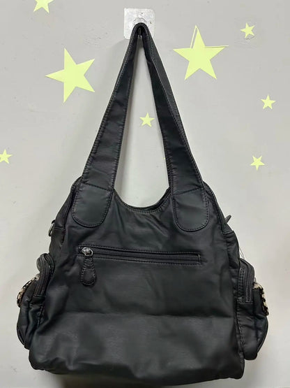 Damen-Schultertasche aus PU-Leder großes Fassungsvermögen ideal für Alltag und Reisen