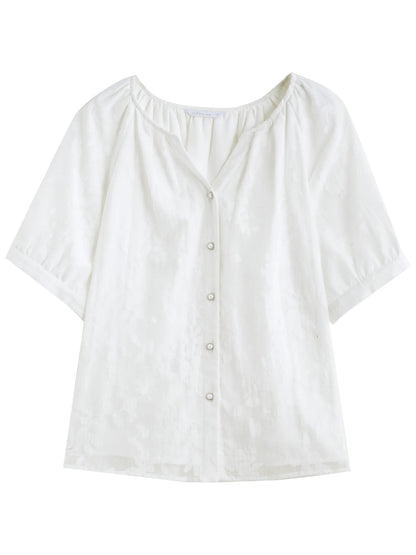 Kurzärmeliges Damen-T-Shirt im minimalistischen Stil mit Stickerei – vielseitig und modisch für den Sommer.