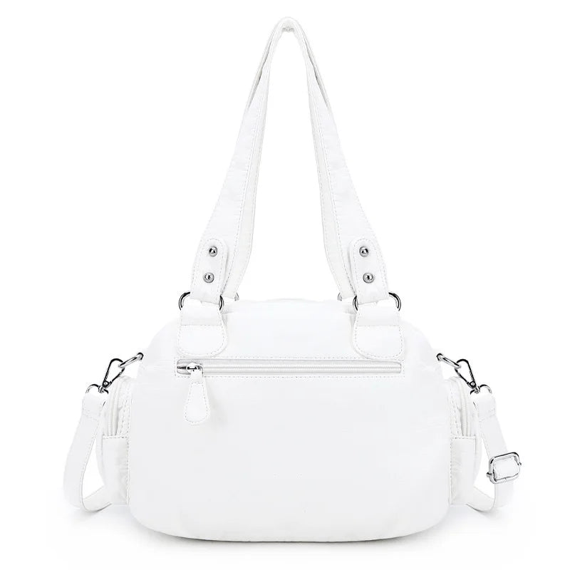 Damen-Schultertasche Aus PU-Leder Mit Mehrfachfächern Praktisch Und Elegant Vintage-Stil