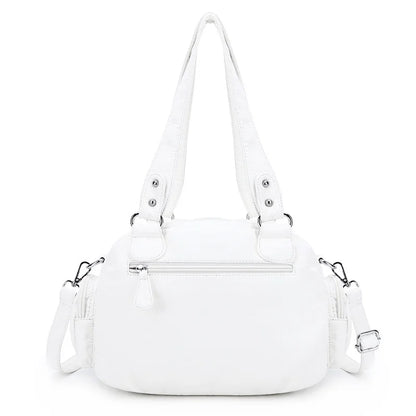 Damen-Schultertasche aus PU-Leder in kompakter Bauweise mit Angenehmer Haptik und Mehrfachfächern