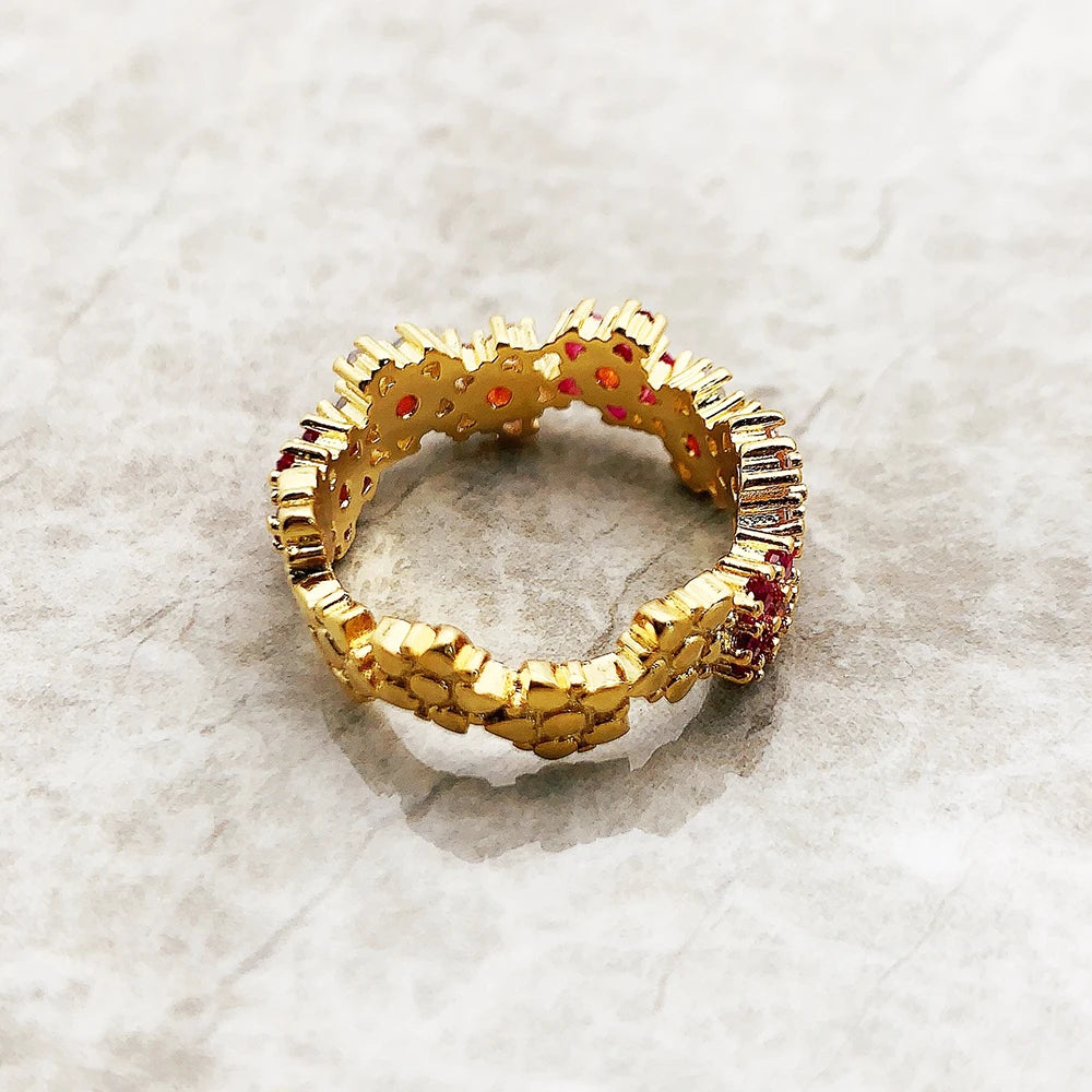 Damen-Ring Blumen bunte Steine romantisch aus Sterlingsilber