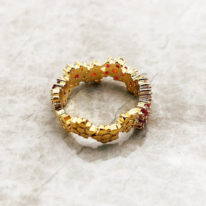 Damen-Ring Blumen bunte Steine romantisch aus Sterlingsilber