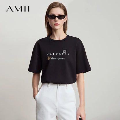 Minimalistisches Damen-Sommershirt mit O-Ausschnitt und Raglan-Kurzarm – leicht schulterfrei und locker geschnitten, ideal für den Alltag