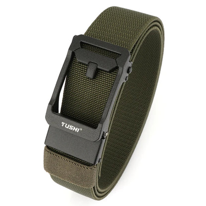 Herren-Gürtel Elastischer Nylon-Gürtel Mit Automatischer Metallschnalle Verstellbare Länge