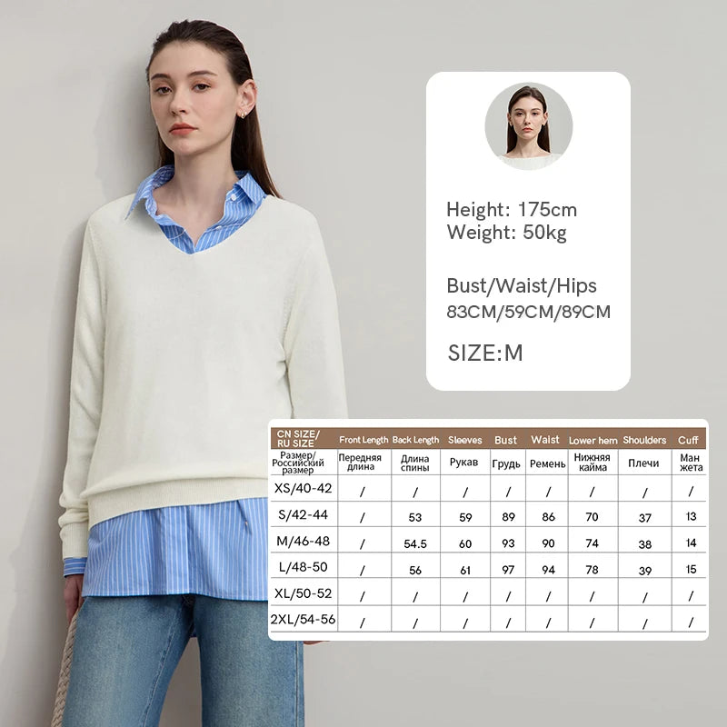 Wollpullover für Damen in Hellbeige, Rundhalsausschnitt, lange Ärmel