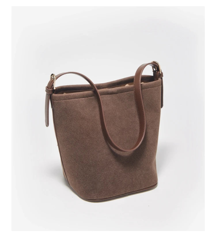 Damen Umhängetasche aus Wildleder 2-in-1 im Retro Stil Crossbody
