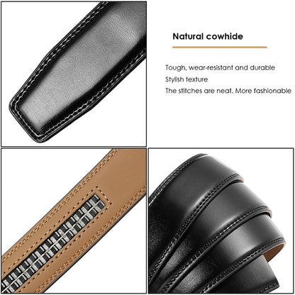 Herren Ledergürtel Braun 31 mm Ohne Lochung Mit Automatischer Schnalle Aus Naturleder