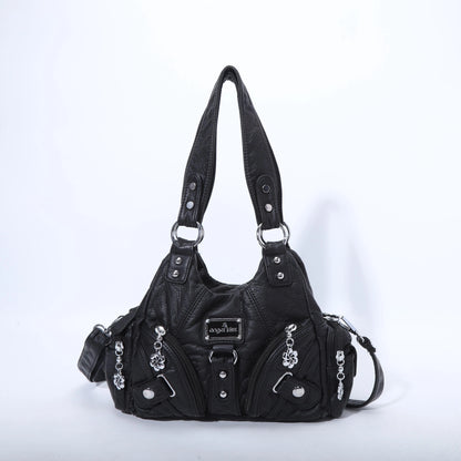 Damen-Handtasche Rosa Mit Reißverschluss Und Mehrfach-Innentaschen Für Alltag Und Freizeit