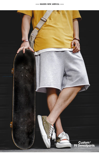 Herren Jogging Shorts in Grau mit elastischer Taille und lässiger Passform