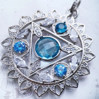Damen-Anhänger Hand Fatima Chakra Lotus Bohemia aus Sterlingsilber