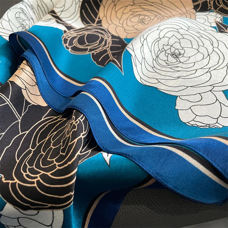 Damen Seidenschal quadratisch 70cm Halstuch Bandana Hijab Pashmina J