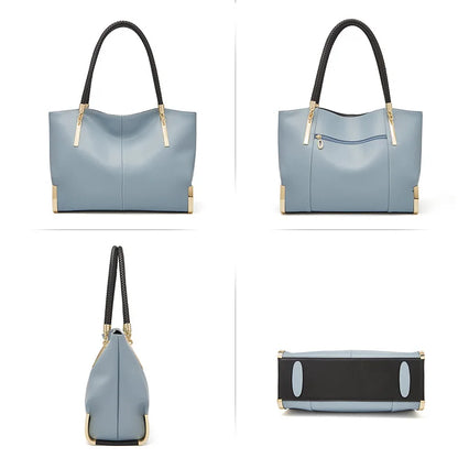 Damen Schultertasche Elegant aus Spaltleder mit Großem Fassungsvermögen