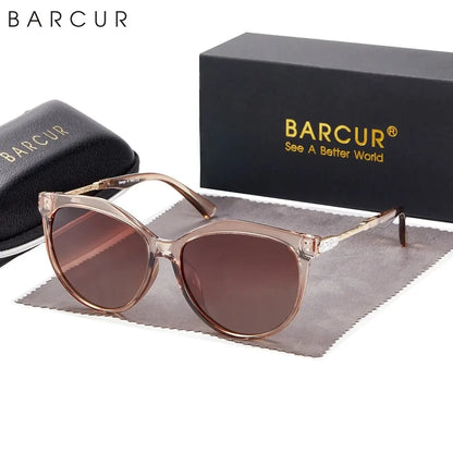 Damen-Sonnenbrille Cat Eye oval Farbverlauf UV400 polarisiert Basis