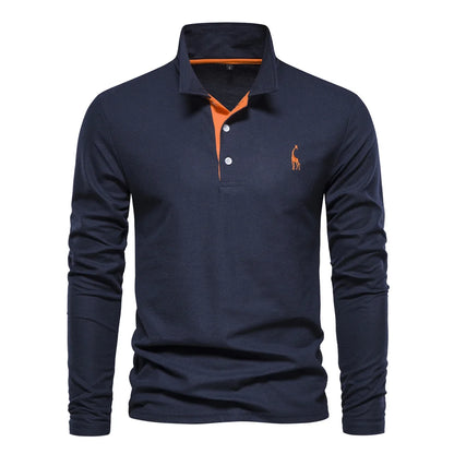Premium Herren Langarm Polo Shirt Atmungsaktiv Und Elegant Für Business