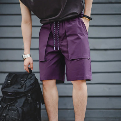 Herren Shorts aus leichtem Material mit großen Taschen in Schwarz