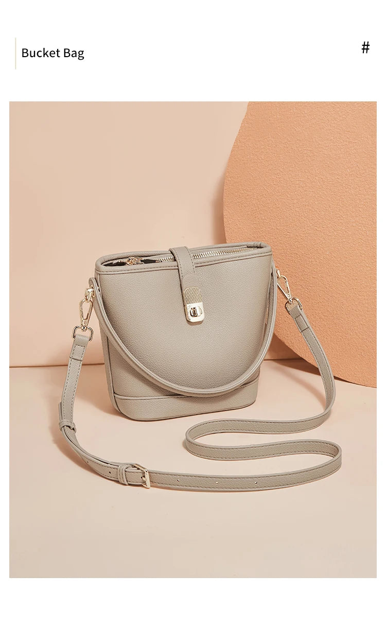 Damen-Schultertasche aus PU-Leder mit Reißverschluss Kompakt und Vielseitig für Alltag und Büro