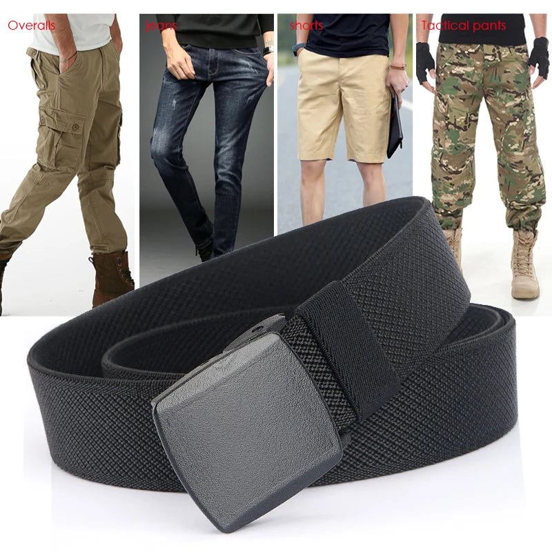Unisex-Gürtel Elastisch Aus Canvas Mit Nylon-Schnellverschluss 3,8 cm Breite Für Outdoor