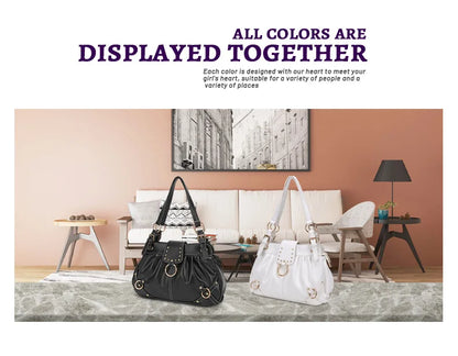 Damen-Schultertasche aus PU mit Reißverschluss Großes Fassungsvermögen und Innenfächern für Alltag