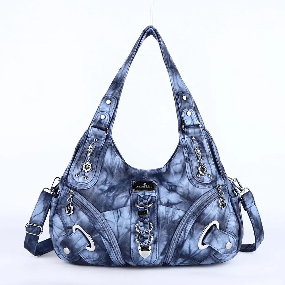 Damen-Schultertasche Großes Vintage-Tote mit Top-Handle und Großem Fassungsvermögen für Alltag