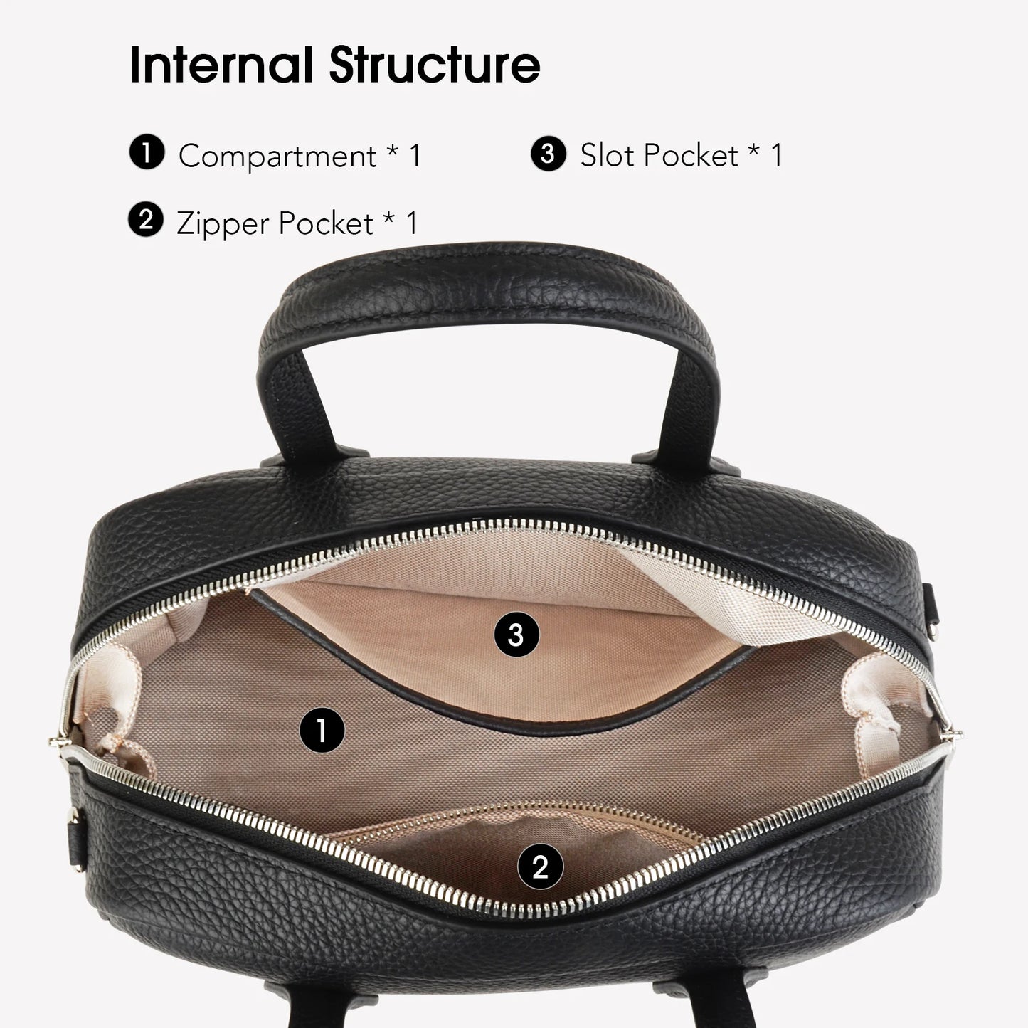 Handtasche Aus Echtem Leder | Top-Handle Abnehmbare Gurte