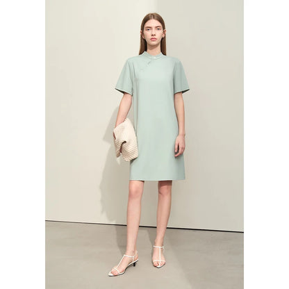 Elegantes Sommerkleid Mit Cheongsam Kragen Und Weitem Schnitt Für Damen