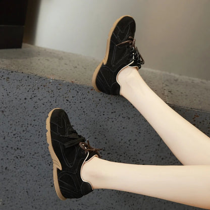AIYUQI frauen Turnschuhe 2025, Neue Nicht-slip Deutsch Training Schuhe Für Frauen Flache Große-größe Echtes Leder Laufschuhe weibliche Schuhe