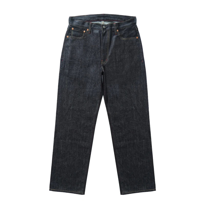 Herren Jeans aus Sommer Selvedge Denim mit lockerer Passform und hohem Bund