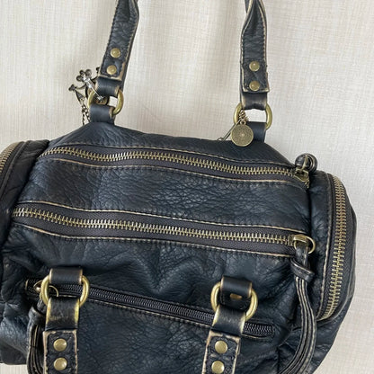 Damen-Handtasche Mit Top-Griff Und Reißverschluss Aus PU-Leder In Vintage-Optik Und Viel Stauraum