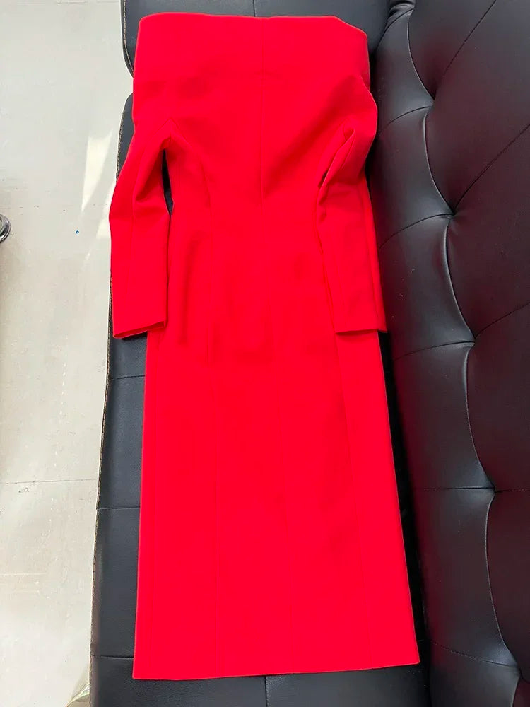 Damen-Trenchcoat lang Stehkragen doppelreihig Woll-Mix Herbst-Winter