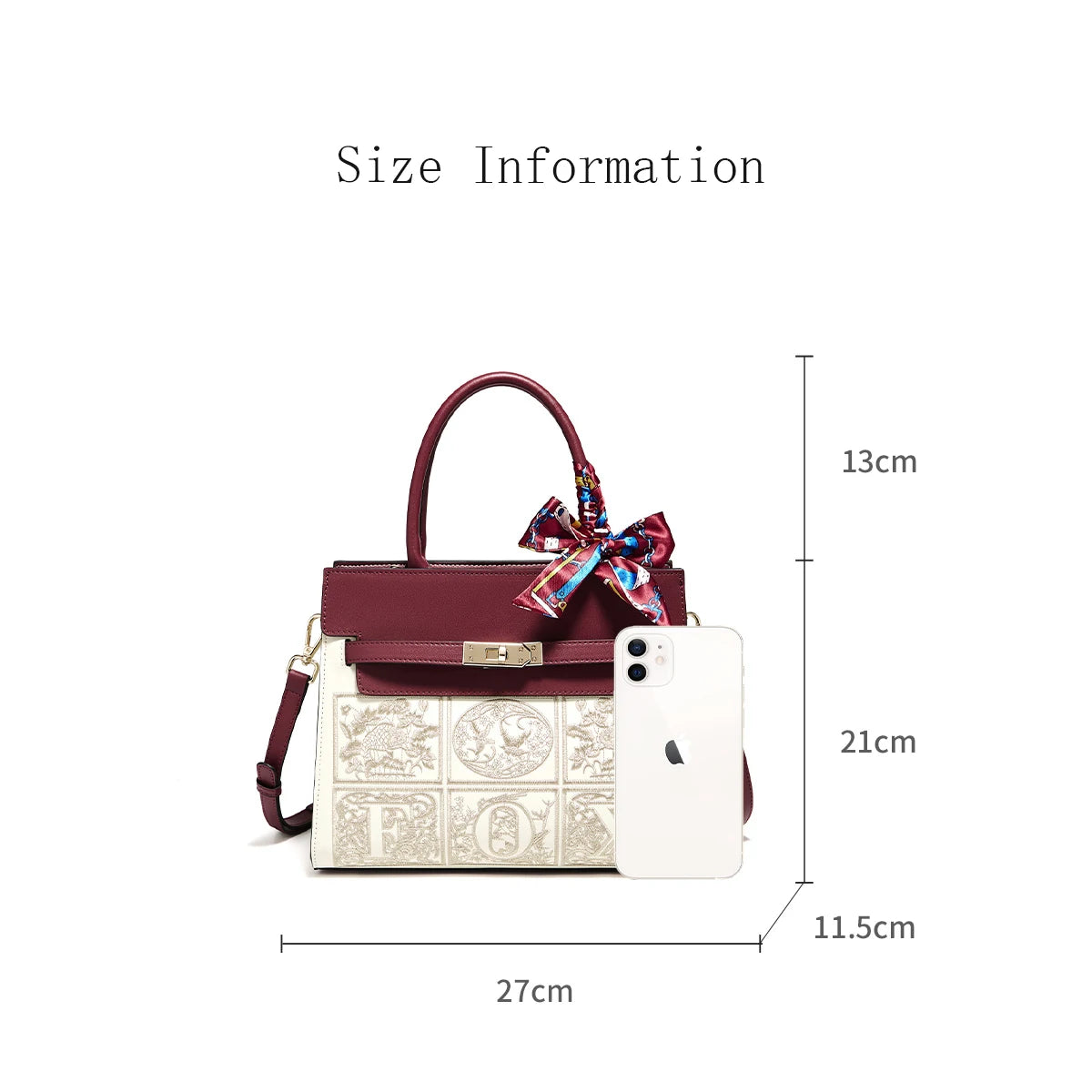 Damen Schultertasche aus Splitleder mit Stickerei im chinesischen Stil