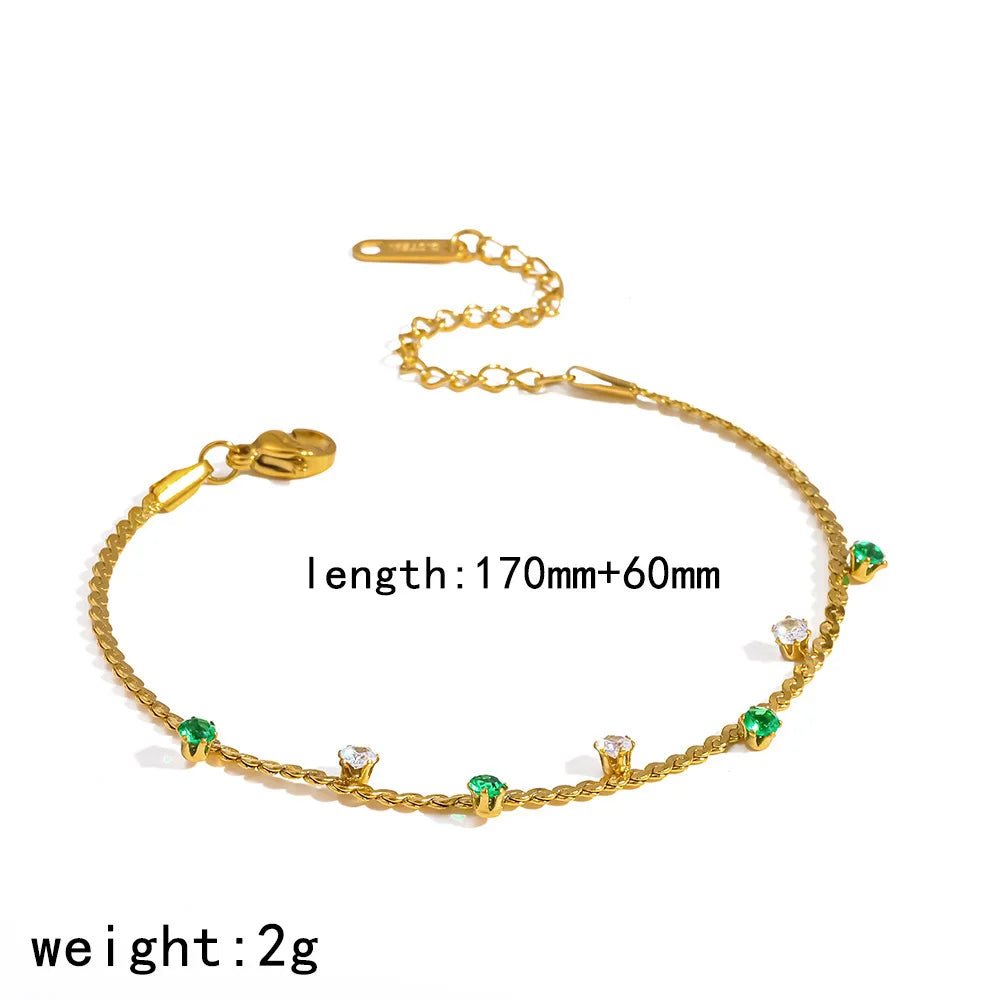 Damen-Armband CZ-Station aus Edelstahl