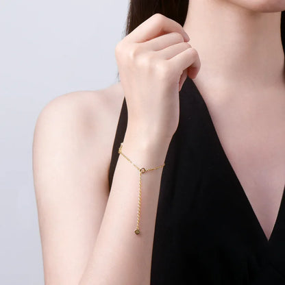 Damen-Armband Kleeblatt mit Moissanit verstellbar