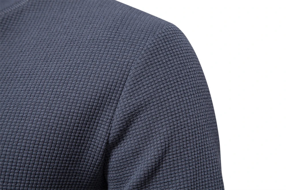 Herren Henley T-Shirt aus Baumwolle im einfarbigen lässigen Design für den Sommer