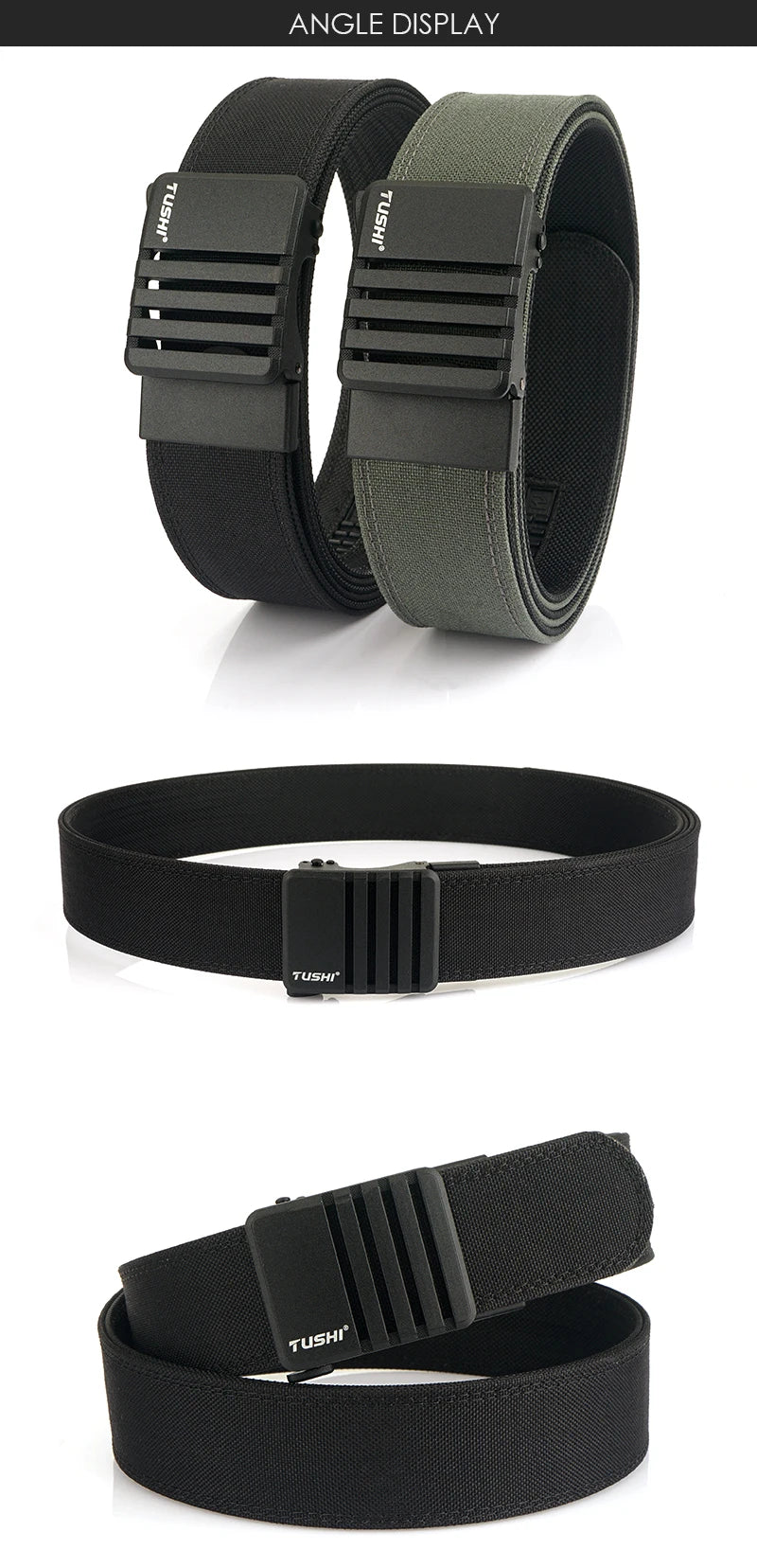 Herren-Taktischer Gürtel aus Nylon mit matte Metall-Schnalle und 43 mm Breite für Alltag und Freizeit