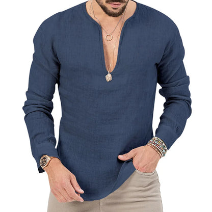 Schweres Herren-Übergrößen-Waffel-T-Shirt mit Farbblock und kurzen Ärmeln