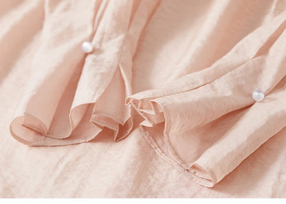 Elegante Vintage-Chiffonbluse mit Print und langen Ärmeln – lockerer Schnitt für Frühling und Herbst