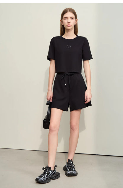 Damen Shorts im lässigen Stil mit Aushöhlung und elastischer Taille