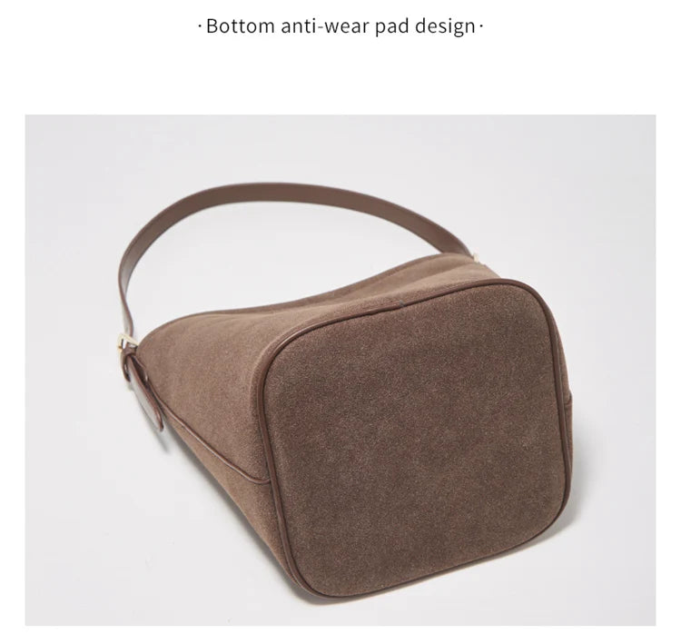 Damen Umhängetasche aus Wildleder 2-in-1 im Retro Stil Crossbody