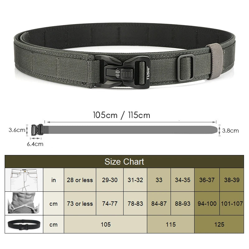 Herren-Taktischer Gürtel aus Nylon mit Metall-Schnellverschluss, Robuster Militärstil, 3,8 cm Breite