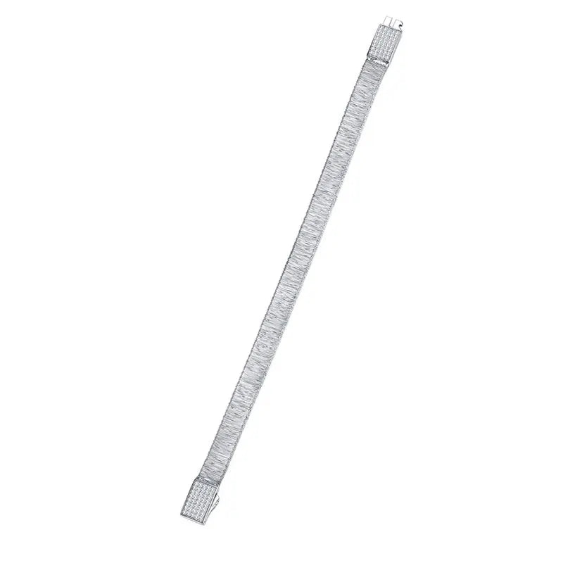 Damen-Tennisarmband Flachdraht mit Moissanit