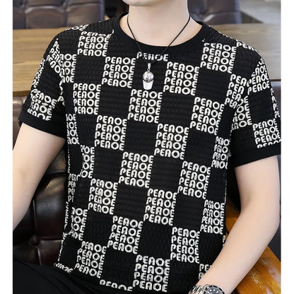 Herren T-Shirt mit Luxus Mesh und lässigem Rundhalsausschnitt für Freizeit