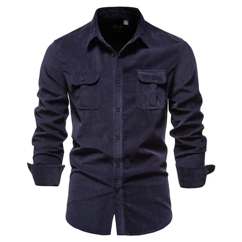 Herren Business Casual Hemd aus 100 Prozent Baumwolle im einfarbigen Slim Fit