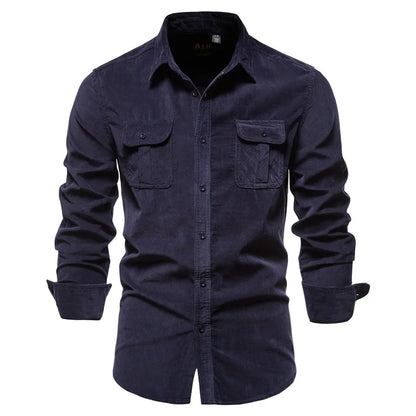 Herren Business Casual Hemd aus 100 Prozent Baumwolle im einfarbigen Slim Fit