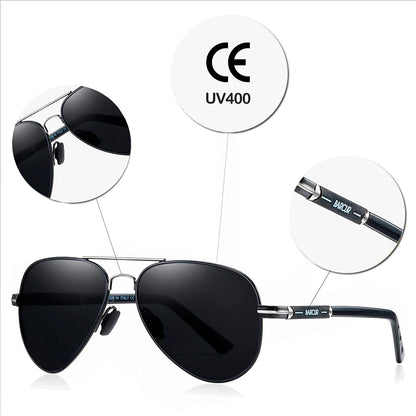 Sonnenbrille oval Edelstahl polarisiert UV400 Pendeln Herren