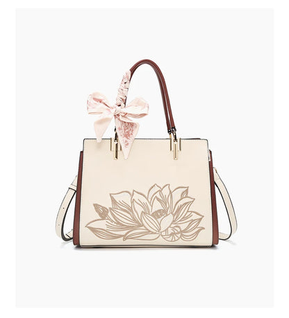 Damen Tasche Aus Splitleder Mit Reißverschluss Im Chinesischen Stil