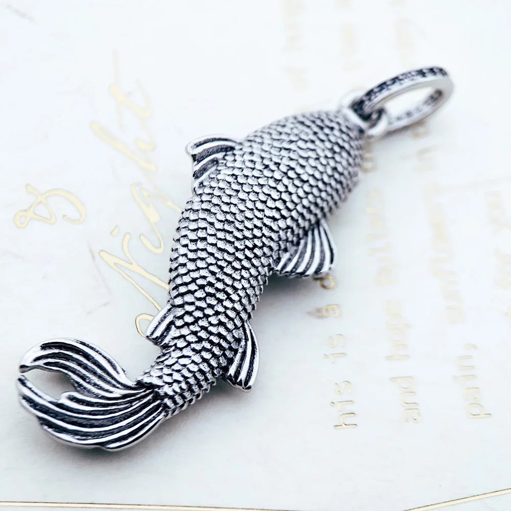 Damen-Charm-Anhaenger Koi-Fisch Glueck aus Sterlingsilber