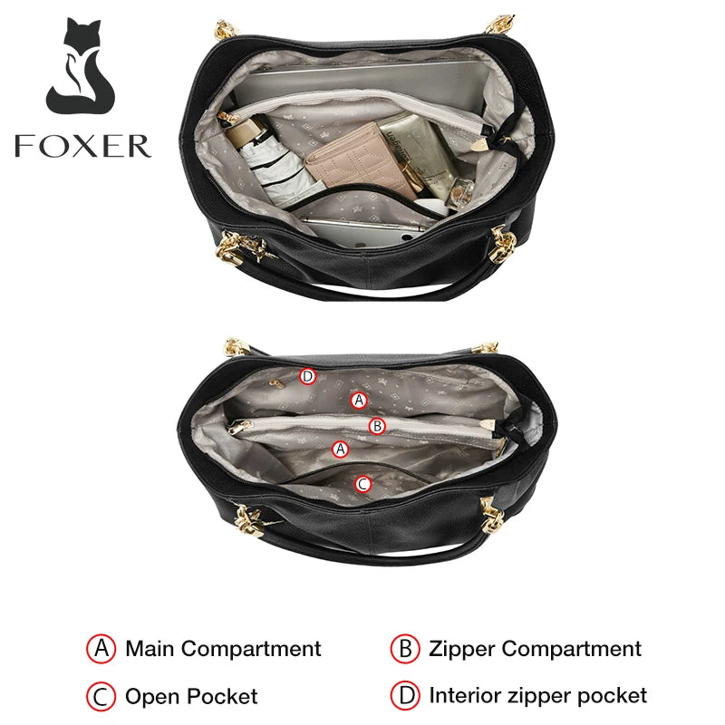 Damen Schultertasche aus Genuine Leather im eleganten Stil