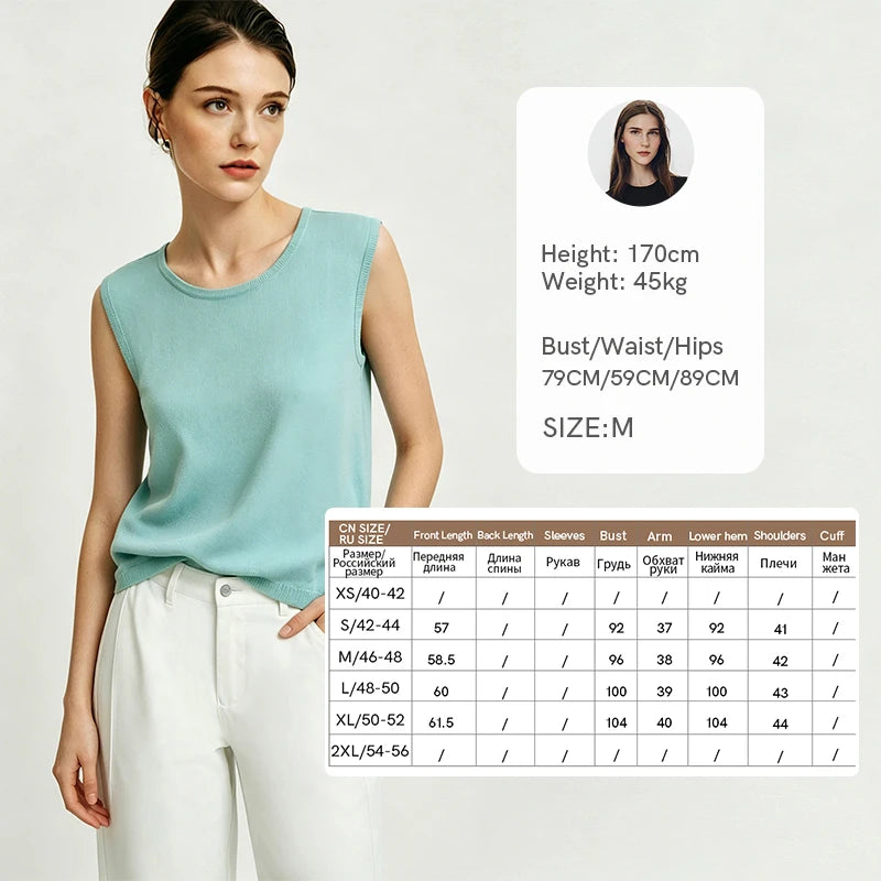 Damen-Rundhalspullover ärmellos Drapierung Cut-Out Lyocell Sommer
