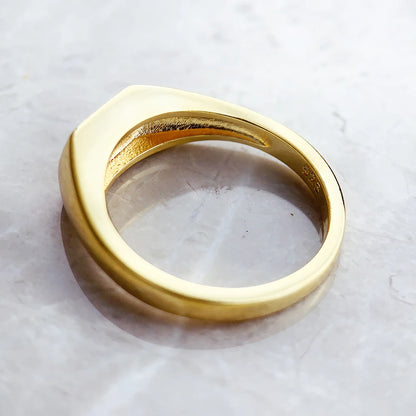 Damen-Ring Siegelring Vintage Stern golden Sommer aus Sterlingsilber