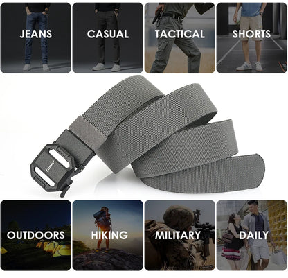 Herren-Gürtel aus Nylon mit elastischer Metallschnalle für Jeans und Freizeit im Alltag